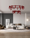 WOMO U-tubes Red Round Chandelier-WM2157 thumbnail