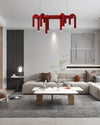 WOMO U-tubes Red Round Chandelier-WM2157 thumbnail
