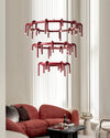 WOMO U-tubes Red Round Chandelier-WM2157 thumbnail