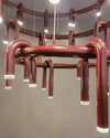 WOMO U-tubes Red Round Chandelier-WM2157 thumbnail