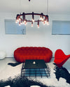 WOMO U-tubes Red Round Chandelier-WM2157 thumbnail
