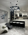 WOMO U-tubes Red Round Chandelier-WM2157 thumbnail