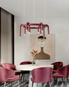 WOMO U-tubes Red Round Chandelier-WM2157 thumbnail