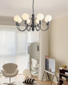 WOMO Glass Globe Black Arm Chandelier-WM2173 thumbnail