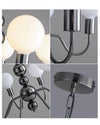 WOMO Glass Globe Black Arm Chandelier-WM2173 thumbnail