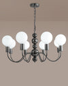 WOMO Glass Globe Black Arm Chandelier-WM2173 thumbnail