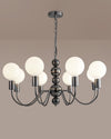 WOMO Glass Globe Black Arm Chandelier-WM2173 thumbnail