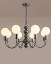 WOMO Glass Globe Black Arm Chandelier-WM2173 thumbnail