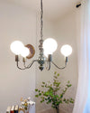 WOMO Glass Globe Black Arm Chandelier-WM2173 thumbnail