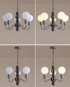 WOMO Glass Globe Black Arm Chandelier-WM2173 thumbnail
