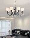 WOMO Glass Globe Black Arm Chandelier-WM2173 thumbnail