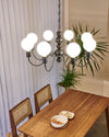 WOMO Glass Globe Black Arm Chandelier-WM2173 thumbnail
