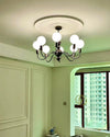 WOMO Glass Globe Black Arm Chandelier-WM2173 thumbnail