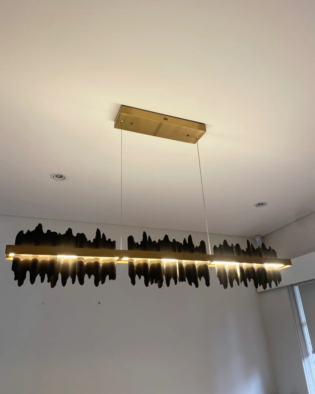 WOMO Iceberg Black Gold Linear Chandelier-WM2184