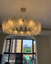 WOMO Frosted Glass Feather Chandelier-WM2196 thumbnail