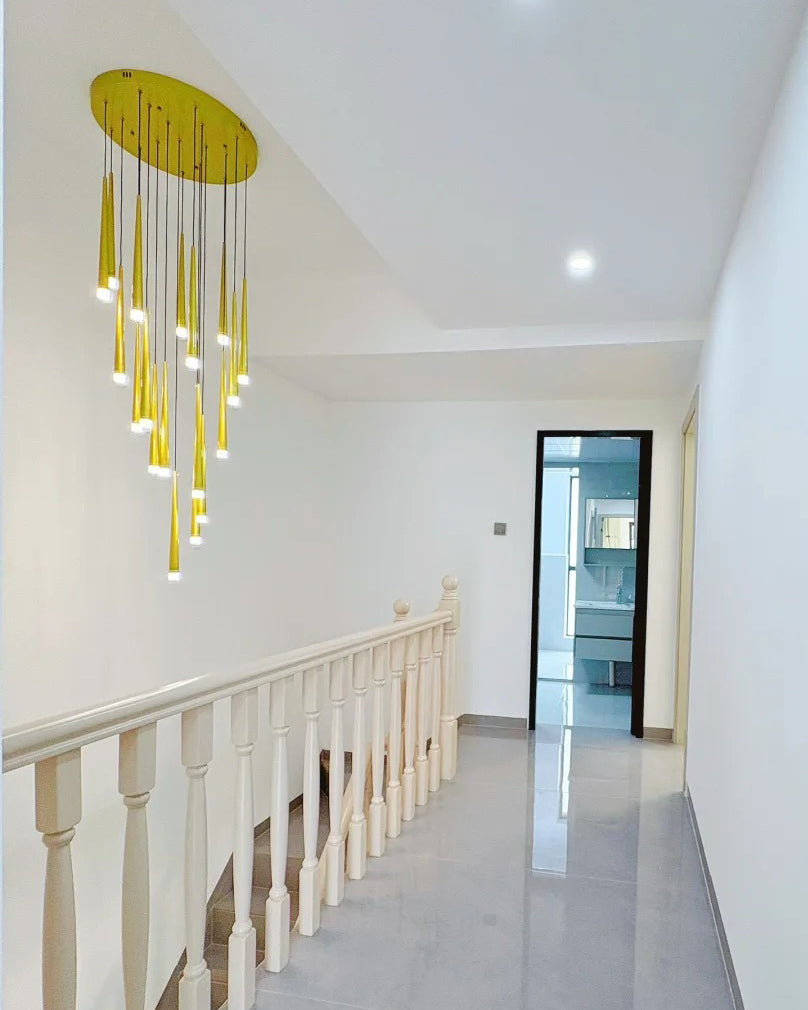 WOMO Cone Spiral Cascading Chandelier-WM2204