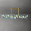 WOMO Peacock Blue Art Glass Linear Chandelier-WM2213c thumbnail