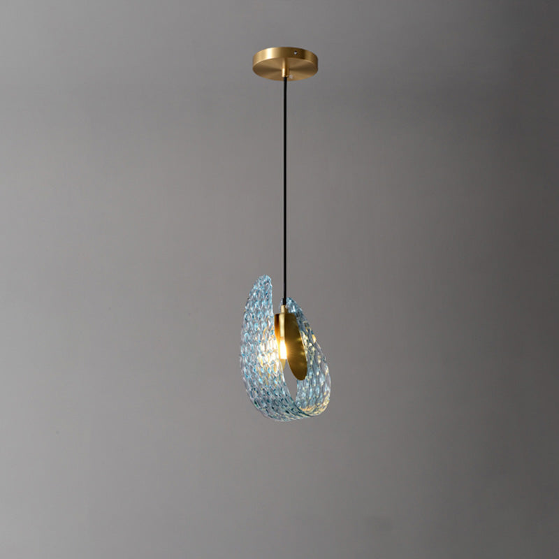 WOMO Peacock Blue Art Glass Pendant Light-WM2213a