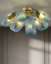 WOMO Peacock Sea Glass Semi-Flush Mount Ceiling Light-WM1111 thumbnail