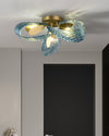 WOMO Peacock Sea Glass Semi-Flush Mount Ceiling Light-WM1111 thumbnail