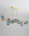 WOMO Peacock Blue Art Glass Linear Chandelier-WM2213c thumbnail