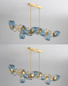 WOMO Peacock Blue Art Glass Linear Chandelier-WM2213c thumbnail