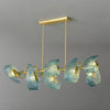WOMO Peacock Blue Art Glass Linear Chandelier-WM2213c thumbnail