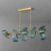 WOMO Peacock Blue Art Glass Linear Chandelier-WM2213c thumbnail