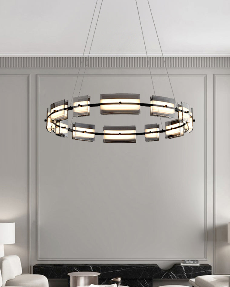 WOMO Modern Tiered Glass Chandelier-WM2220