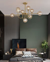 WOMO Glass Globe Brass Arm Chandelier-WM2255 thumbnail