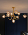 WOMO Glass Globe Brass Arm Chandelier-WM2255 thumbnail
