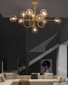WOMO Glass Globe Brass Arm Chandelier-WM2255 thumbnail