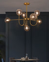 WOMO Glass Globe Brass Arm Chandelier-WM2255 thumbnail