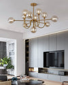 WOMO Glass Globe Brass Arm Chandelier-WM2255 thumbnail