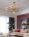 WOMO Glass Globe Brass Arm Chandelier-WM2255 thumbnail