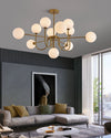 WOMO Glass Globe Brass Arm Chandelier-WM2255 thumbnail