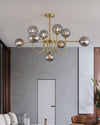 WOMO Glass Globe Brass Arm Chandelier-WM2255 thumbnail