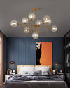 WOMO Glass Globe Brass Arm Chandelier-WM2255 thumbnail