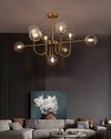 WOMO Glass Globe Brass Arm Chandelier-WM2255 thumbnail