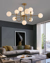 WOMO Glass Globe Brass Arm Chandelier-WM2255 thumbnail
