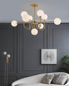 WOMO Glass Globe Brass Arm Chandelier-WM2255 thumbnail