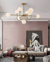 WOMO Glass Globe Brass Arm Chandelier-WM2255 thumbnail