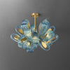 WOMO Peacock Blue Art Glass Chandelier-WM2213 thumbnail