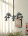 WOMO 1920s Chrome Glass Chandelier-WM2306 thumbnail