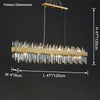WOMO Gold Long Oval Crystal Chandelier-WM2339b thumbnail