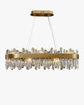 WOMO Gold Long Oval Crystal Chandelier-WM2339b