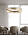 WOMO Hammered Glass Round Brass Chandelier-WM2351 thumbnail