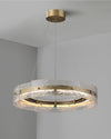 WOMO Hammered Glass Round Brass Chandelier-WM2351 thumbnail