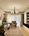 WOMO Fabric Shaded Swoop Arm Chandelier-WM2369 thumbnail
