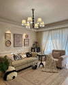 WOMO Fabric Shaded Swoop Arm Chandelier-WM2369 thumbnail